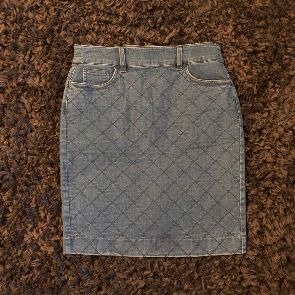 Quilted Denim Pencil Skirt from J. Crew